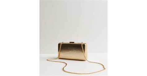 gold metallic box clutch|gold clutch bag new look.